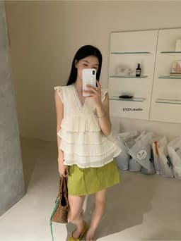 WGWE Fashion Áo Babydoll Voan Nhiều Tầng WGWE – Áo Kiểu Nữ Form Xòe Nhẹ Thanh Lịch 3