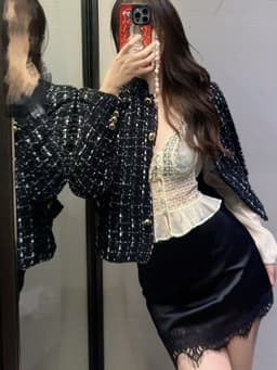 WGWE Fashion Chân Váy Lụa Ngắn Chữ A WGWE Viền Ren – Chân Váy Nữ Cạp Cao Thanh Lịch 9