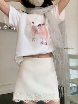 WGWE Fashion Chân Váy Lụa Ngắn Chữ A WGWE Viền Ren – Chân Váy Nữ Cạp Cao Thanh Lịch 2