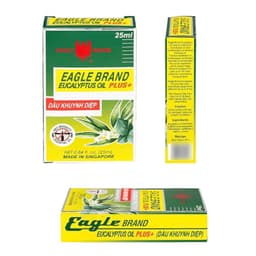 Tinh Dầu khuynh diệp Con Ó 2 Nắp Eagle Brand Eucalyptus Oil Plus+ 25ml chống muỗi 8h, giữ ấm EB0002 1
