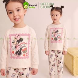 [10-29KG] Đồ Bộ Thu Đông Cho Bé Gái KIMCHIBABY Vải Cotton Cao Cấp 190gsm Họa Tiết Hoạt Hình, Bộ Dài Tay Cho Bé KD610 4