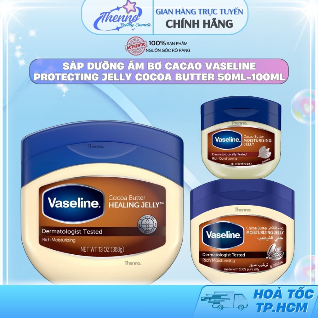Sáp Dưỡng Ẩm Bơ Cacao Vaseline Protecting Jelly Cocoa Butter 50ml-100ml
