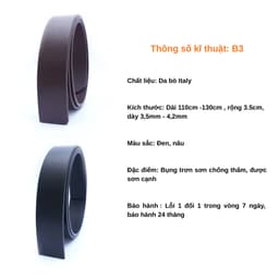 Thắt lưng da bò PG nguyên tấm 1 lớp sử dụng khoá lăn B1, bảo hành 24 tháng. 5