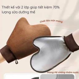 Găng tay thoa kem dưỡng thể body 2 mặt mềm mịn giúp thoa đều hơn không bết dính tay 3