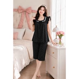 Bộ đồ lửng mặc nhà không túi chất lụa thái không nhàu 45-62kg 8