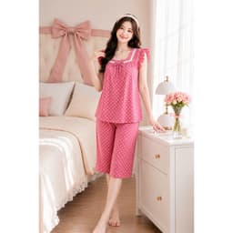Bộ đồ lửng mặc nhà không túi chất lụa thái không nhàu 45-62kg 9