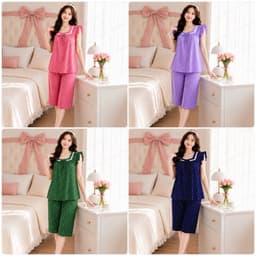 Bộ đồ lửng mặc nhà không túi chất lụa thái không nhàu 45-62kg 1