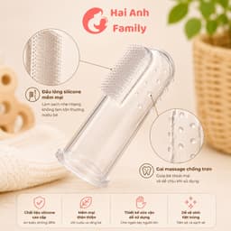 Rơ lưỡi cho bé, bàn chải đánh răng xỏ ngón silicon + kèm hộp đựng cao cấp 1