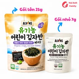 Rong Biển Rắc Cơm Cho Bé Alvins Hữu Cơ 7-21g - Nhập Khẩu Hàn Quốc Giòn Ngon Dễ Ăn 6