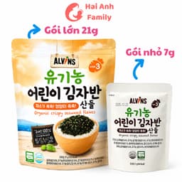 Rong Biển Rắc Cơm Cho Bé Alvins Hữu Cơ 7-21g - Nhập Khẩu Hàn Quốc Giòn Ngon Dễ Ăn 7