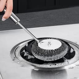 Cây Cọ Rửa Xoong Nồi Inox Đầu tròn và Dụng cụ chà xoong có tay cầm tháo rời được. LMS 2