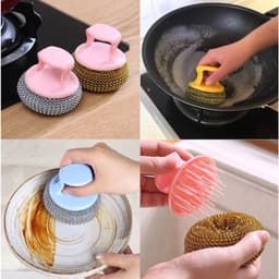 Cây Cọ Rửa Xoong Nồi Inox Đầu tròn và Dụng cụ chà xoong có tay cầm tháo rời được. LMS 9