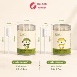 Que tưa lưỡi, rơ lưỡi WAI hộp 30 que cho bé sơ sinh (1 đầu rơ lưỡi) 8