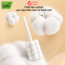 Que tưa lưỡi, rơ lưỡi WAI hộp 30 que cho bé sơ sinh (1 đầu rơ lưỡi) 6