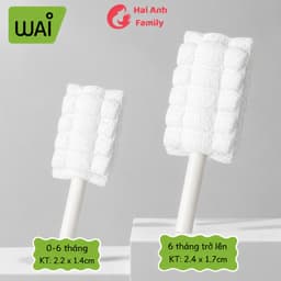 Que tưa lưỡi, rơ lưỡi WAI hộp 30 que cho bé sơ sinh (1 đầu rơ lưỡi) 3