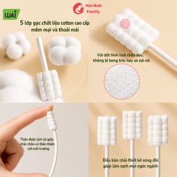 Que tưa lưỡi, rơ lưỡi WAI hộp 30 que cho bé sơ sinh (1 đầu rơ lưỡi) 2