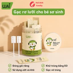 Que tưa lưỡi, rơ lưỡi WAI hộp 30 que cho bé sơ sinh (1 đầu rơ lưỡi) 5