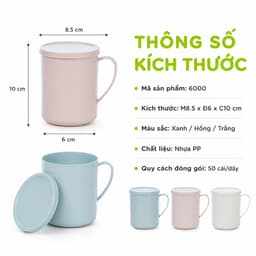 Ca Thái 6000 Có Nắp Nhựa PP Cao Cấp An Toàn Đựng Nước Uống Tiện Lợi Hằng Ngày GD361 6
