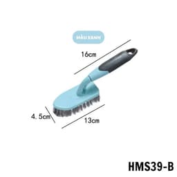 Cây chùi sàn chà góc vệ sinh nhà cửa cán cong D178A và Combo bàn chải kèm gấp rác. LMS 6