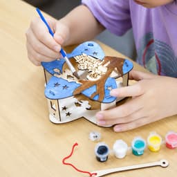 Đèn Lồng Trung Thu Gỗ DIY - Bé Tự Tô Màu, Sáng tạo handmade. 4