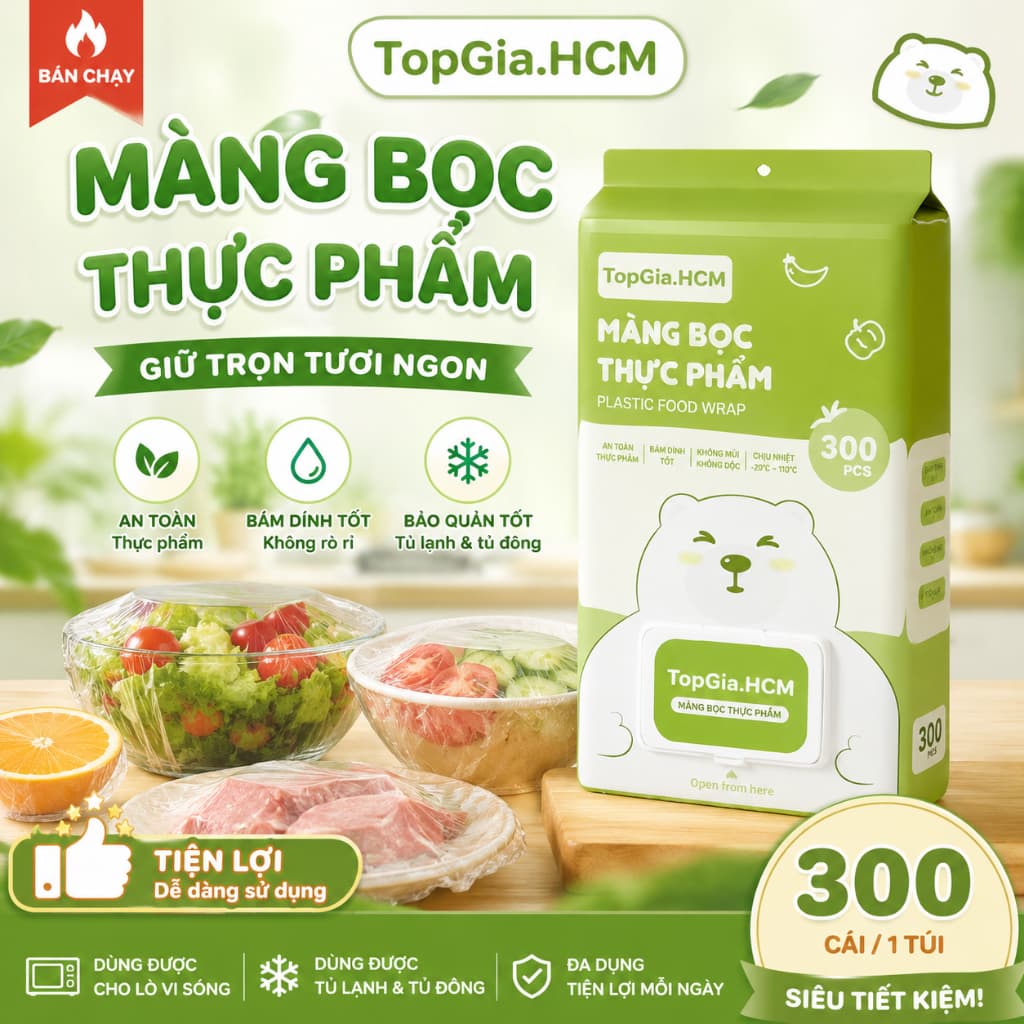 Túi Bọc Thực Phẩm Treo Tường TOPGIA Chất Liệu PE | Túi Đựng Thực Phẩm Tiện Lợi, Dễ Lấy, Dùng Cho Gia Đình