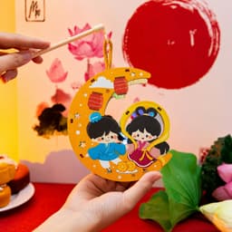 Đèn Lồng Trung Thu Gỗ DIY - Bé Tự Tô Màu, Sáng tạo handmade. 8