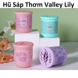 Sáp Thơm Lymo hộp sọc trắng hương Enchanter 90gr H071 và Hũ Sáp Thơm Valley Lily. LMS 8