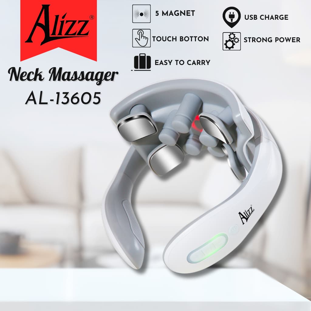 Máy Massage Cổ Xung Điện 5 Đầu Rung ALIZZ AL-13605 và Máy Massage Toàn Thân Mô Phổng Bàn Tay Người. LMS