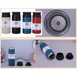 Bình Giữ Nhiệt Thép Không Gỉ Nắp Air Cap 3 Lớp 500ml và Bình Đựng Nước Love Xương Rồng 300ml. LMS 5