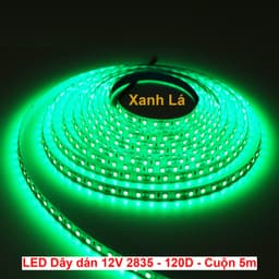 Dây đèn led dán 2835 12V 120 led 10W 5M Sáng Trắng/ Xanh Lá/ Dương/ Vàng/ Đỏ/ Hồng. LMS 4