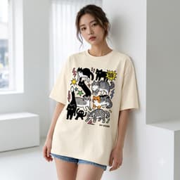 Áo Thun Nam Nữ Form Rộng Localbrand HY KORÉ Đàn Mèo 3225 Oversize Unisex Vải Cotton Thấm Hút Mồ Hôi 3