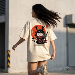 Áo Thun Nam Nữ Form Rộng Localbrand HY KORÉ Samurai Mèo 3229 Oversize Unisex Vải Cotton Thấm Hút Mồ Hôi 8