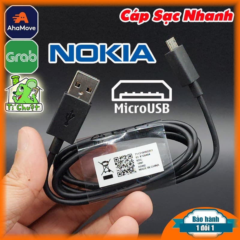 [ZIN] Cáp Micro USB Nokia / Microsoft Lumia Sạc Nhanh Dài 1m2 Chính Hãng