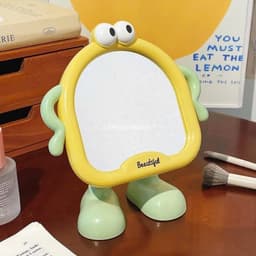 Gương Để Bàn Mini Cute Hình Quái Vật Dễ Thương - Gương Trang Điểm Để Bàn Xoay Góc, Decor Bàn Học, Gương Makeup 5
