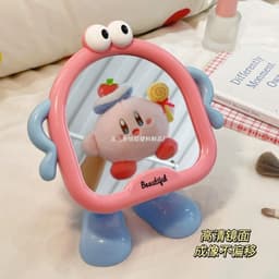 Gương Để Bàn Mini Cute Hình Quái Vật Dễ Thương - Gương Trang Điểm Để Bàn Xoay Góc, Decor Bàn Học, Gương Makeup 7