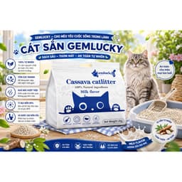 Combo 10 gói Cát Sắn Gemlucky Siêu Thấm Hút , Khử Mùi , Siêu Rẻ Cho Mèo 1