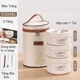 Hộp Đựng Cơm Giữ Nhiệt Kèm Túi 2 Tầng 4 Hộp Cơm Văn Phòng Cách Nhiệt Thép Không Gỉ Tiện Lợi 2
