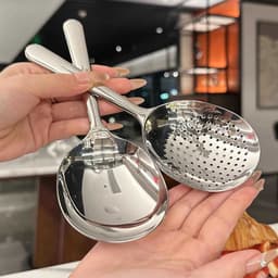 Set 2 Thìa Vá Inox Trơn Thủng Bản To 19.5cm Chống Gỉ, Bền Đẹp Dễ Vệ Sinh 2
