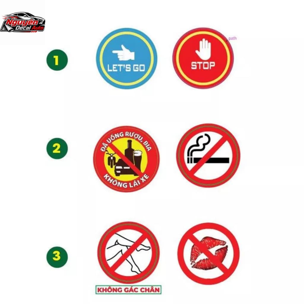 Tem logo biển báo nâng cao ý thức khi tham gia lái xe và ngồi trên xe.. SL 1 cái decalauto