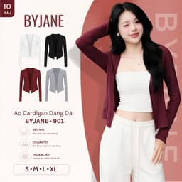 [MÀU MỚI] Áo Khoác cardigan dáng dài trơn nhiều màu, áo khoác ngoài tay dài co dãn 4 chiều kiểu dáng bánh bèo BYJANE-901 1