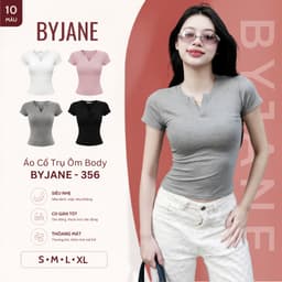 [MÀU MỚI ] Áo Thun Cổ Trụ Tàu Ôm Body Chất Thun Mịn Co Dãn 4 Chiều BYJANE - 356 1