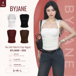 (MỞ BÁN) Áo Sát Nách Cúp Ngực Viền Vai Nhỏ Chất Thun Co Giãn 4 Chiều BYJANE-055 1