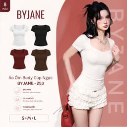 [ MÀU MỚI ] Áo Body Cúp Ngực Chất Thun Mịn Co Dãn 4 Chiều BYJANE - 253 1