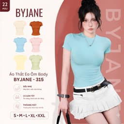 [MÀU PASTEL ] Áo Thun Nữ Ôm Body BYJANE Thắt Eo Chất Thun Mịn Co Dãn 4 Chiều - 315 1