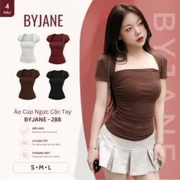 (MỞ BÁN) Áo Thun Ôm Boby Cúp Ngực Ngắn Tay Co Dãn 4 Chiều BYJANE - 288 1