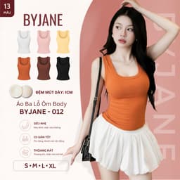 [KO MÚT / KÈM MÚT] Áo ba lỗ nữ BYJANE, Áo 2 dây bản to, Áo tanktop chất thun mịn co dãn 4 chiều phù hợp đi tập - 012 1