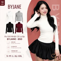 [MÀU MỚI] Áo Thun Nữ Dài Tay Cổ Lọ 8p Co Dãn 4 Chiều Giữ Nhiệt Tốt Chất Thun Mịn BYJANE - 850 1