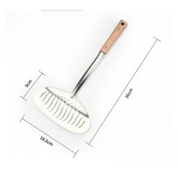 Xẻng Lật Cá Inox Cán Gỗ 36cm Chuyên Dụng, Xẻng Chiên Cá Nguyên Con Chịu Nhiệt Cao 6