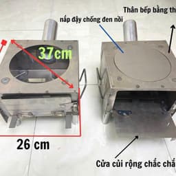 Bếp củi thông minh vuông không khói (Tặng kèm tấm lót) Chống đen nồi Tiết kiệm củi Hàng dầy dặn chắc chắn 3