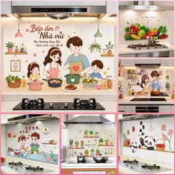 Decal giấy dán bếp cách nhiệt chống dầu mỡ,kích thước (60x90cm) 2